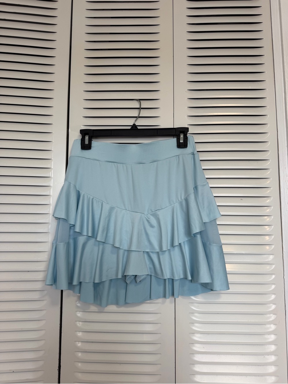 Timing Light Blue Tiered Ruffle Skort - Picture 2 of 7